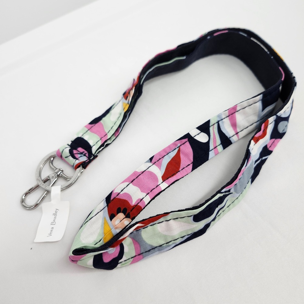 NEW Vera Bradley Wide Lanyard Mod Paisley Preppy Keyring ID Travel Gift School